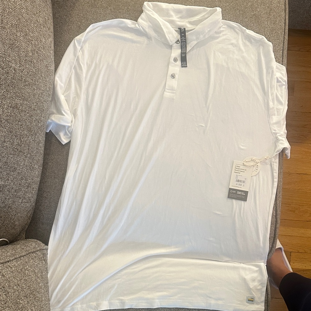 White Men's VUORI 3 button Polo Shirt